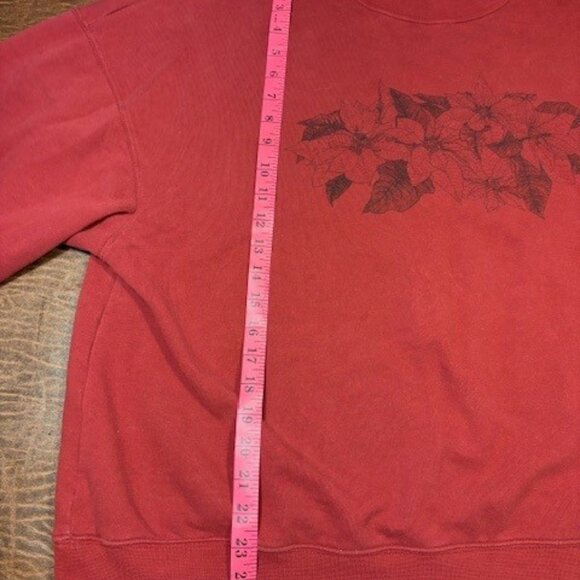 American Eagle Outfitters Red Floral Sweat Shirt Size XL - Picture 4 of 6